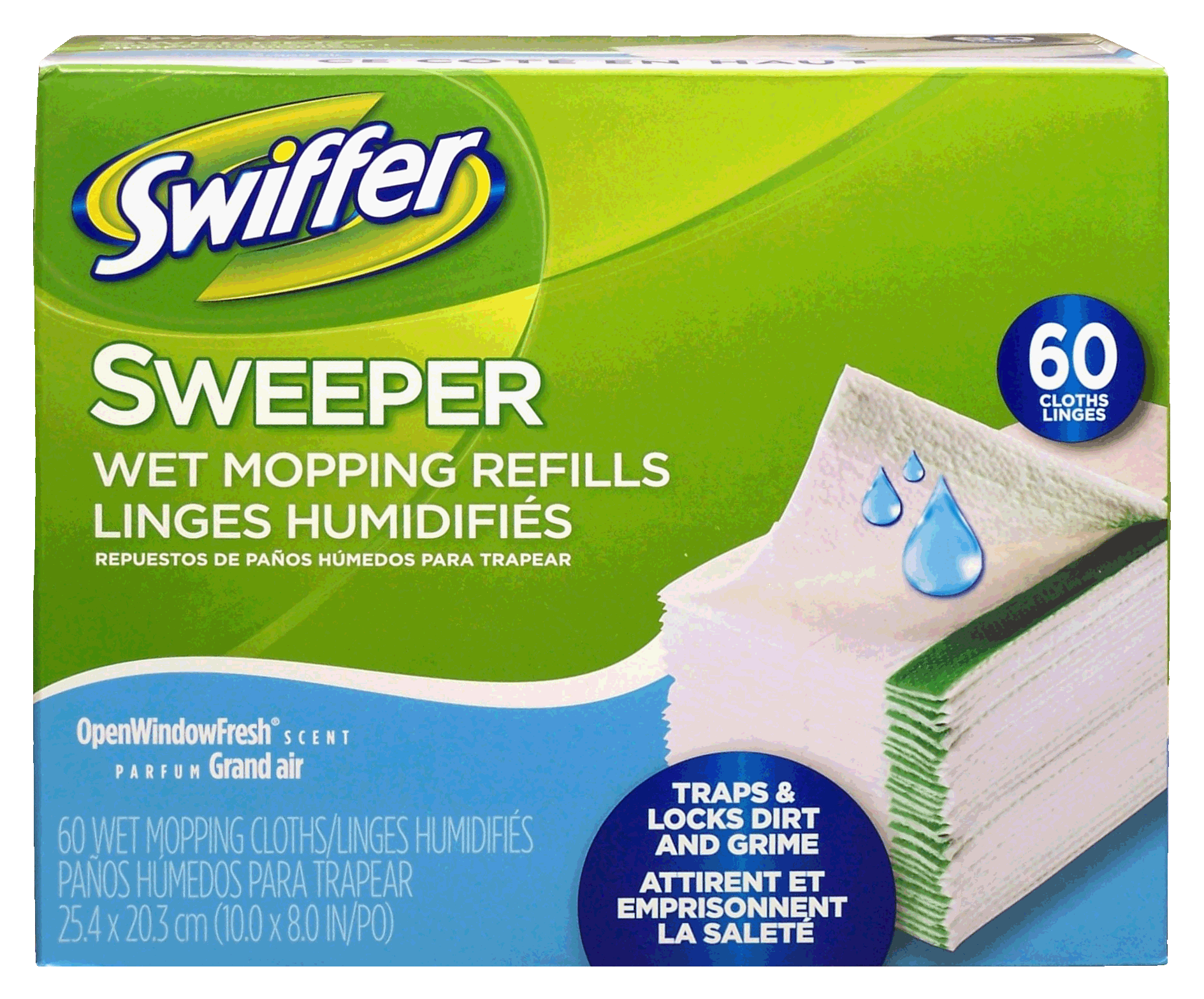 Swiffer Sweeper wet mopping refill clothes, open window fresh scent Full-Size Picture